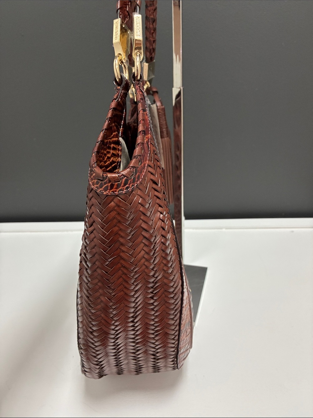 Brahmin NWT Croc-Embossed Hobo Shoulder Bag - Picture 4 of 9